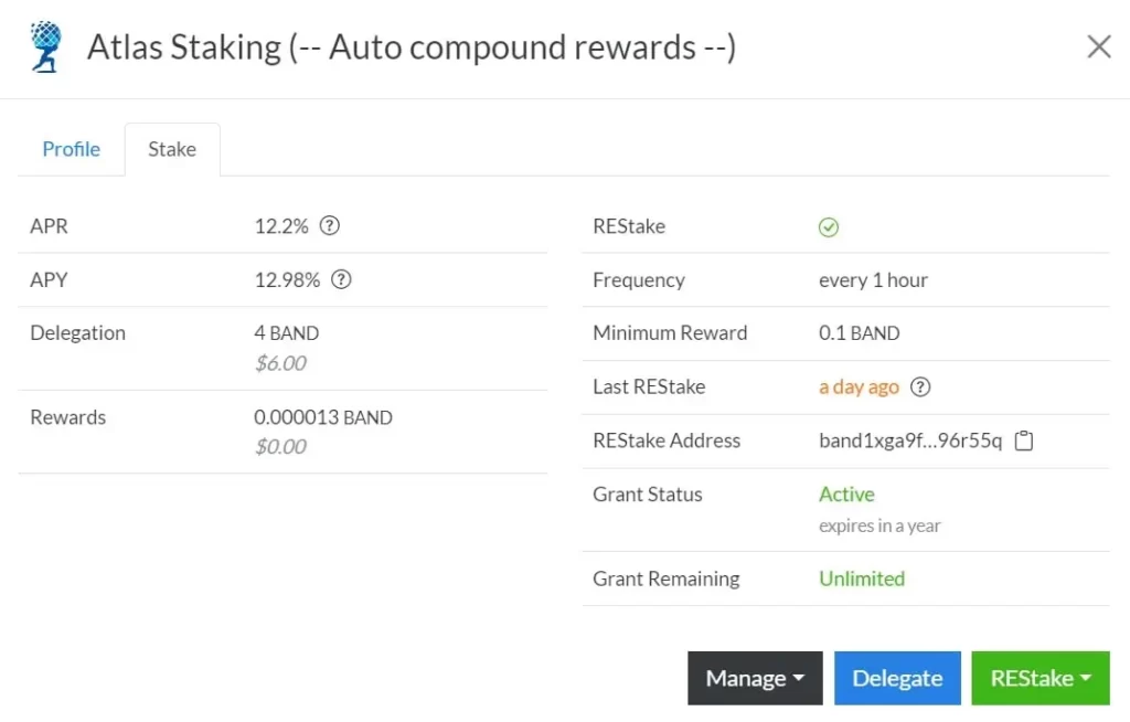 Are staking rewards automatically staked, What is auto compound staking, How often do you get rewards for staking, Are staking rewards compounded, Which is the highest paying auto staking & auto-compounding protocol, Is crypto staking compounded daily, What is the best staking platform, What are the best staking tokens, What is the daily compounding reward, What is the best auto compounding crypto, Is it better to compound daily or monthly, How can I earn daily compound interest, how to autocompound staking rewards, BAND validator, How to stake BAND tokens, The best BAND protocol validator, Where to stake BAND, Yieldmos, REstake app, Atlas Staking, REstake my delegations BAND delegations