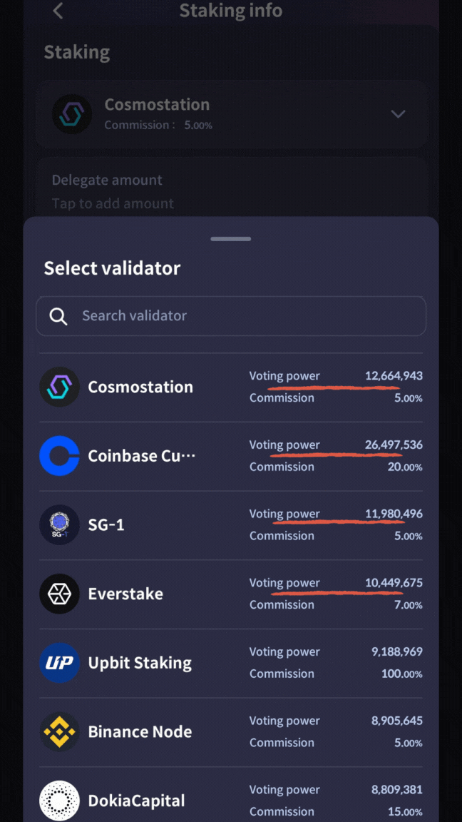 Cosmos ATOM, Cosmos ecosystem, Interchain, how to choose a validator, best practices for nominating, how do I know which validator to choose, how to choose a crypto validator, how do you choose a validator for Cosmos, how do you select a validator for staking, how to choose the right validator, guide to picking a validator, choosing a validator, how to select a validator, how to choose the right validator, how to pick a validator, which validator should I choose, which validator should I stake with, how to choose Cosmos validators, how to switch validators, how to choose Cosmos validators, how to choose ATOM validators, stake with inactive validator, redelegate ATOM, Cosmostation staking guide, Cosmostation staking tutorial, stake using Cosmostation, stake with Cosmostation, Atlas Staking